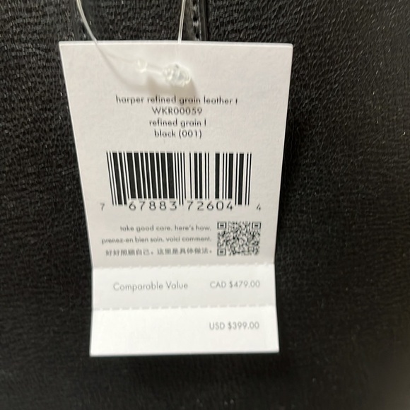 Kate Spade Harper Refined Grain Leather Tote Bag Black - Picture 3 of 6